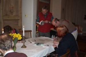 Guests share books and stories with each other